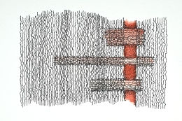 Postcard with iron oxide red