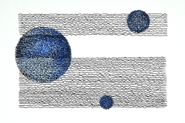 Postcard with Blue Circles