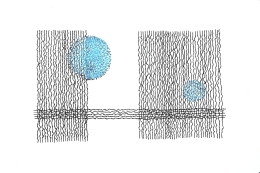 Postcard with Duochrome Aquamarine Circles